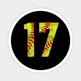 Fastpitch Softball Number 17 #17 Softball Shirt Jersey Uniform Favorite Player Biggest Fan Magnet